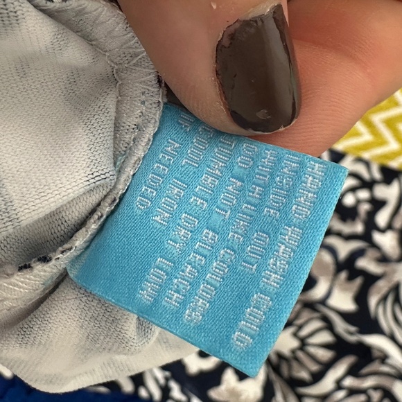 J. McLaughlin Navy White Damask Dress Yellow Chevron trim Size Extra Small XS - Picture 8 of 8